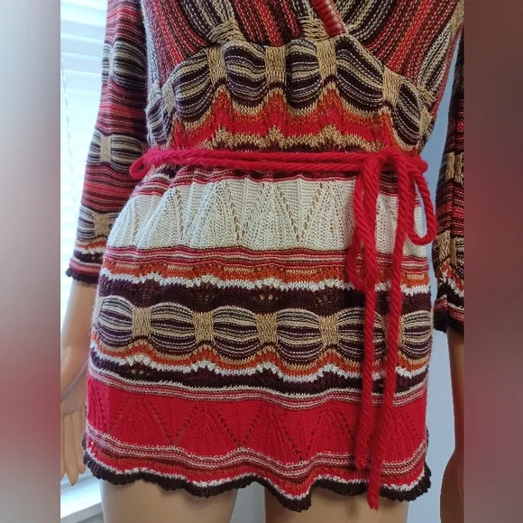 Vintage 60s 70s Colors Loose Knit Sweater - Picture 5 of 16